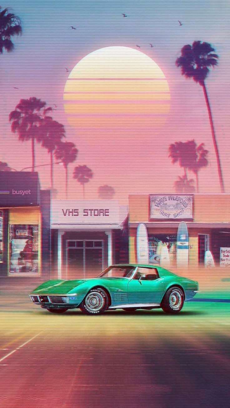 736x1308 retrowave phone wallpaper 1080p