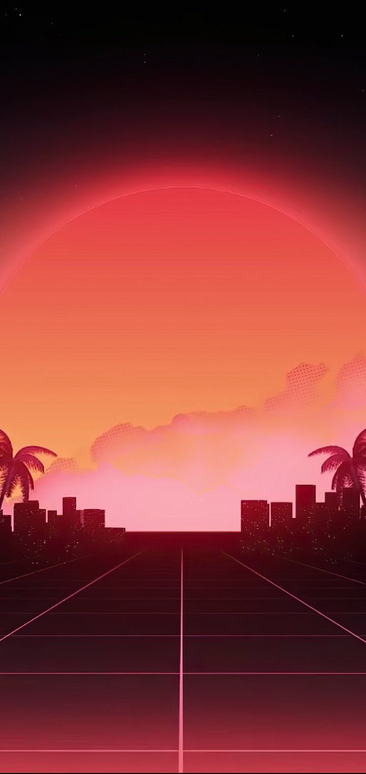 720x1520 Download Artistic Retrowave Phone Wallpaper