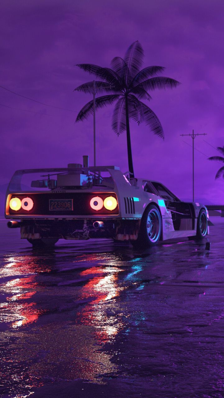 720x1280 Download Purple Night Car Artistic