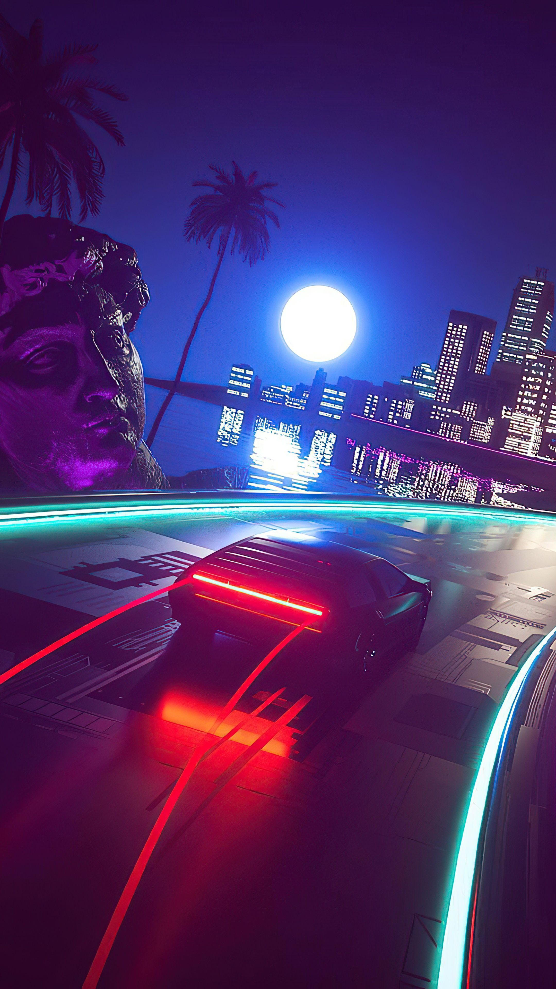 2160x3840 retrowave, artist, artwork, digital art