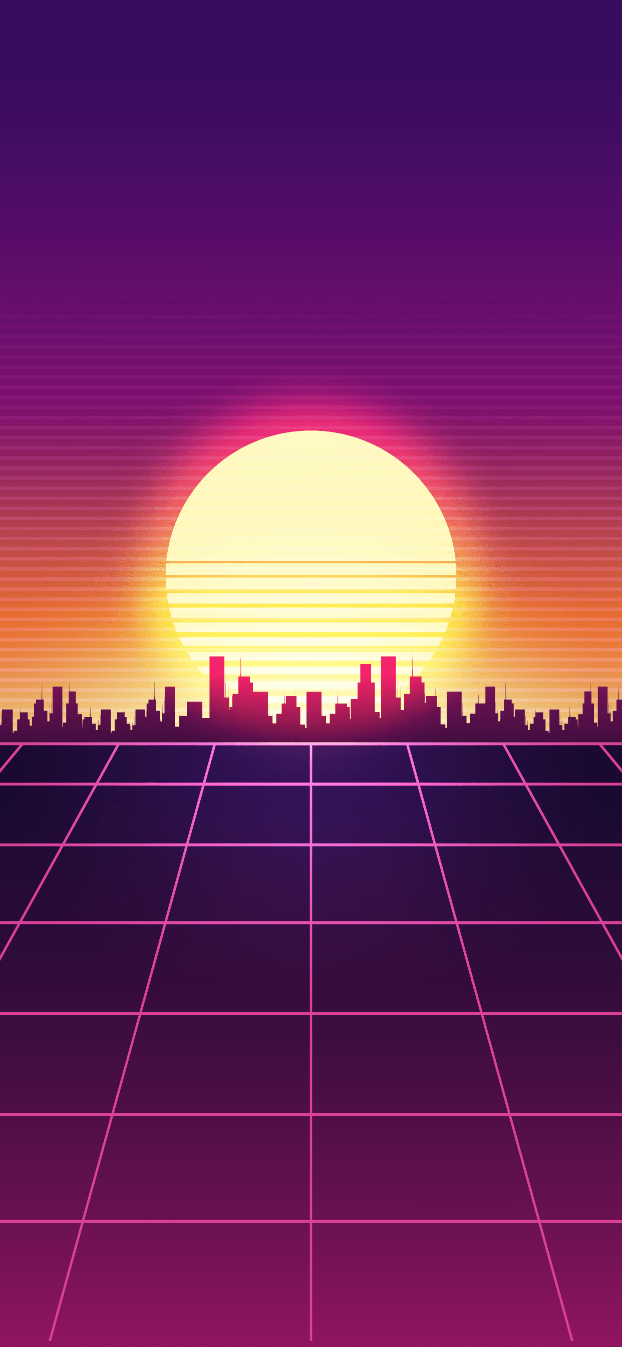 1242x2688 Simple sunset retro wave wallpaper