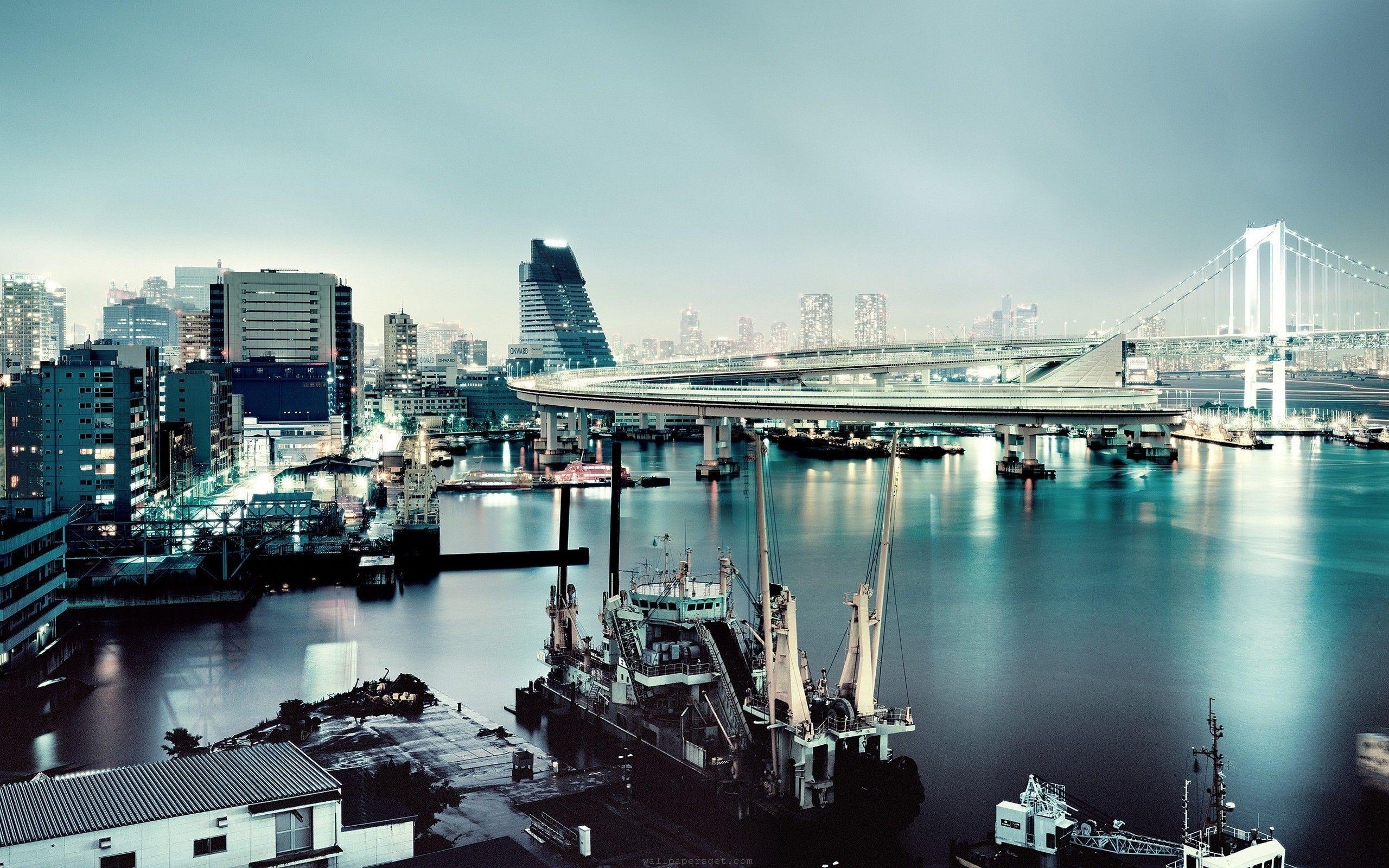 2560x1600 Download Free 2560x1600 Rainbow Bridge, Tokyo, Japan Desktop
