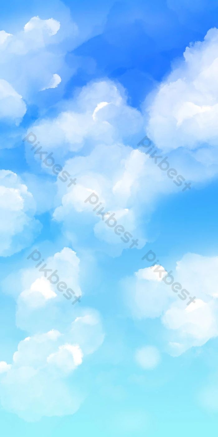 700x1400 Blue Sky And White Clouds Stitching