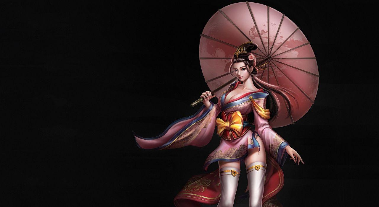 1280x701 Desktop Wallpaper Fan ART Three Kingdoms An Hua Xiao Qiao