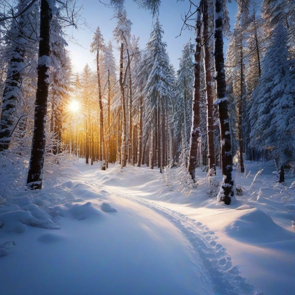 1024x1024 Snow Background Wallpaper Woods