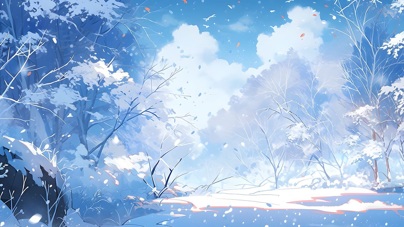 1536x864 Aesthetic Winter Snowy Forest Desktop