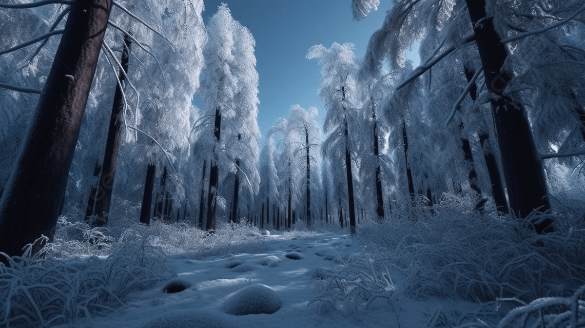 1200x673 Snowy 3D Forest In Winter Wonderland