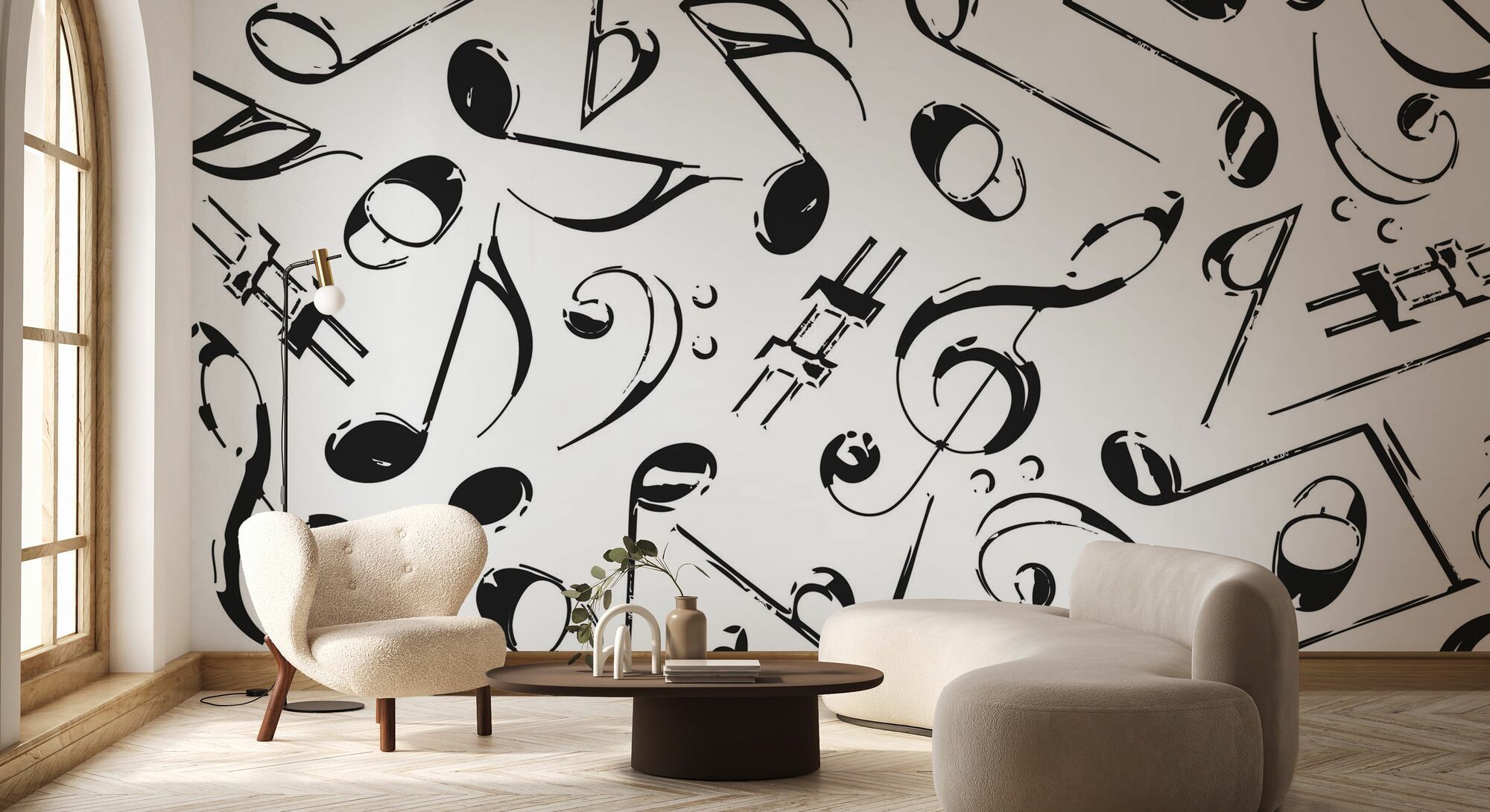 2000x1090 Grunge Musical Notes