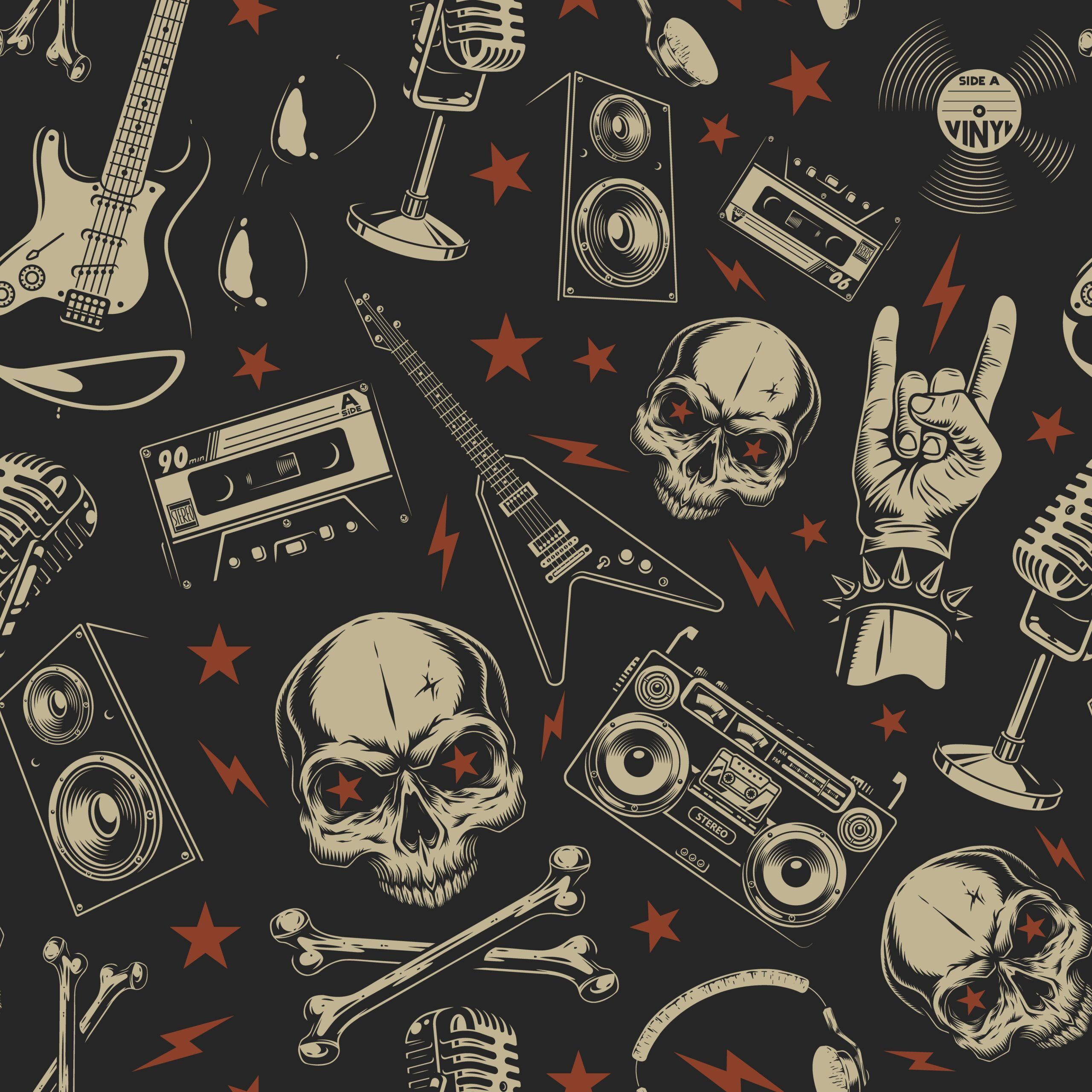 2560x2560 Rock & Roll Wallpaper. Illustrated