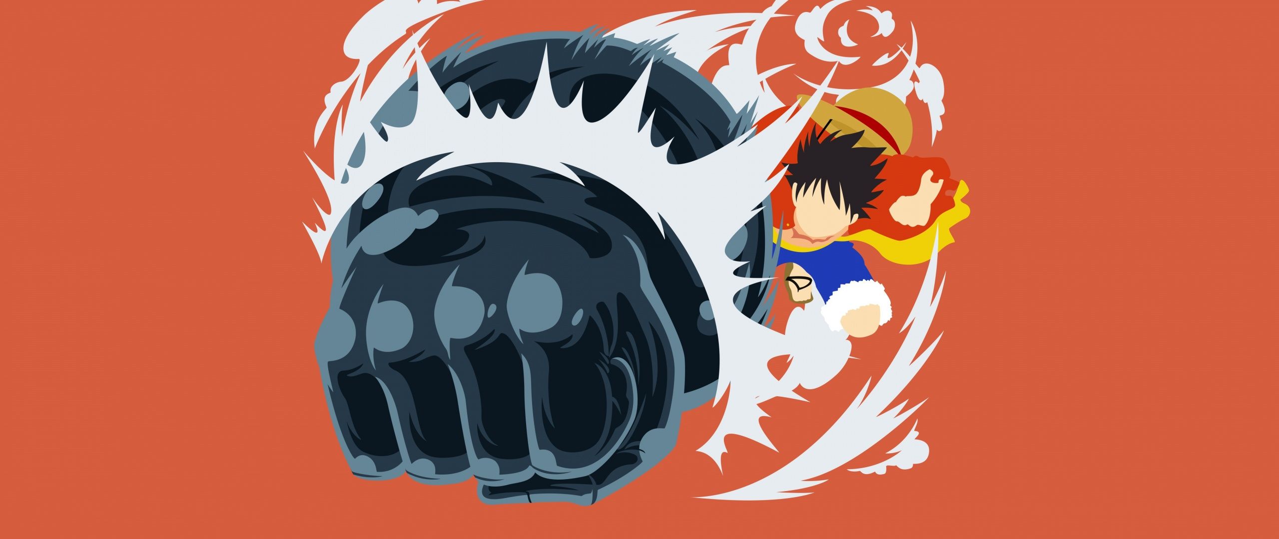 2560x1080 Monkey D. Luffy Wallpaper 4K, Fist, One