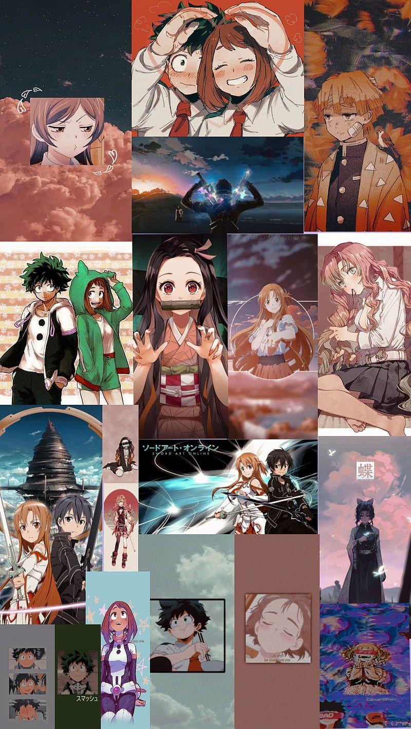 800x1419 Anime, demon slayer, my hero academia