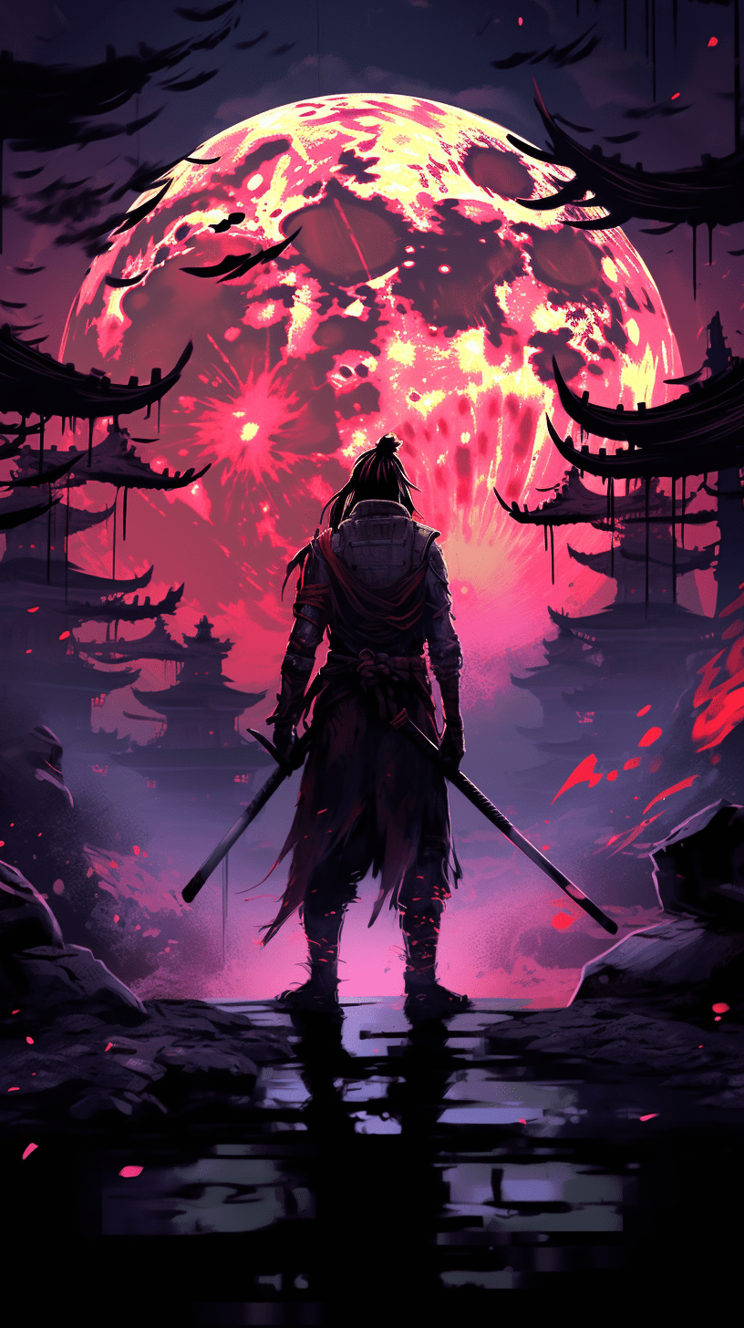 816x1456 Gleaming Swords Anime Art Wallpaper