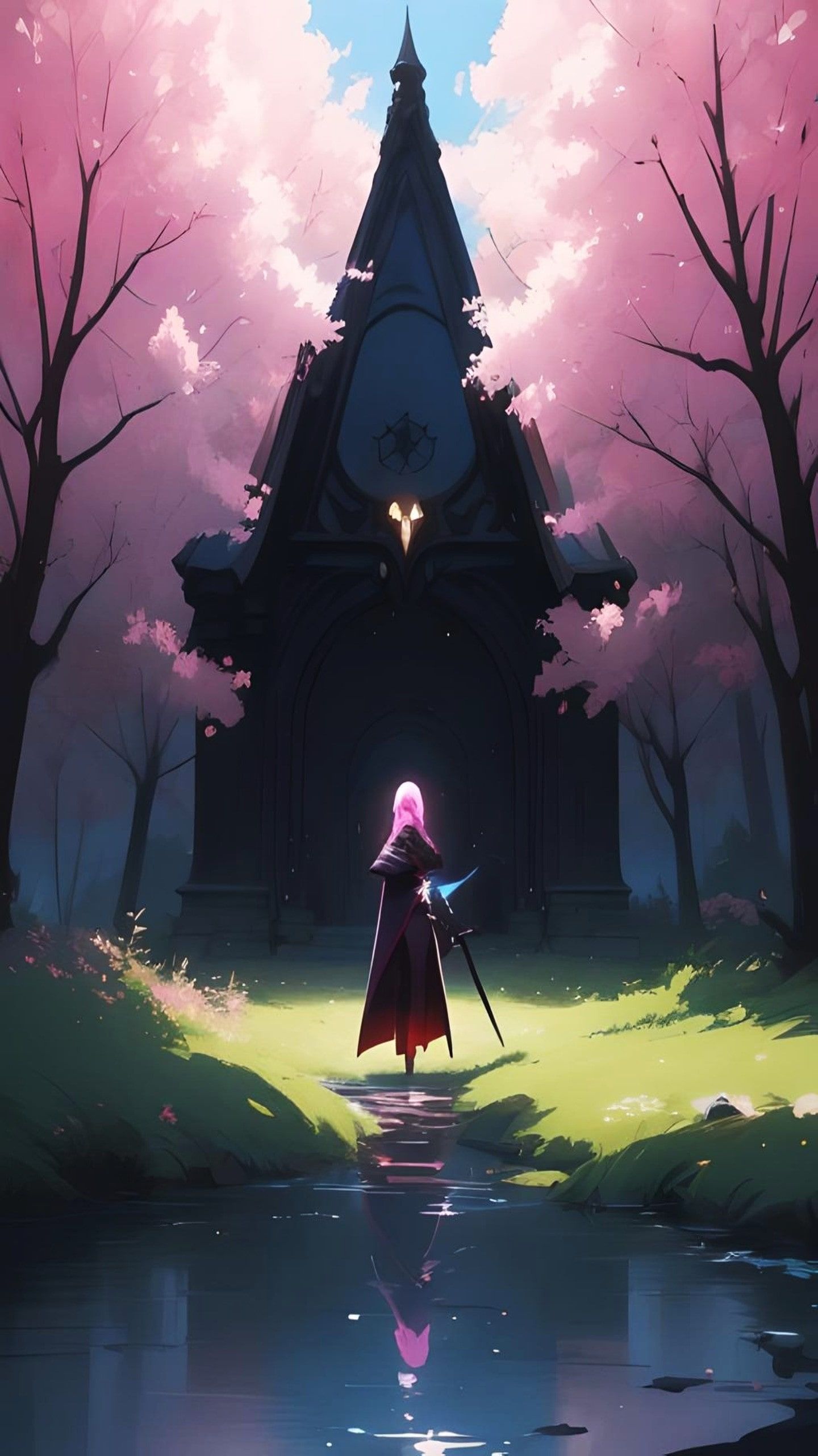 1440x2560 iPhone 16 anime wallpaper Cathedral