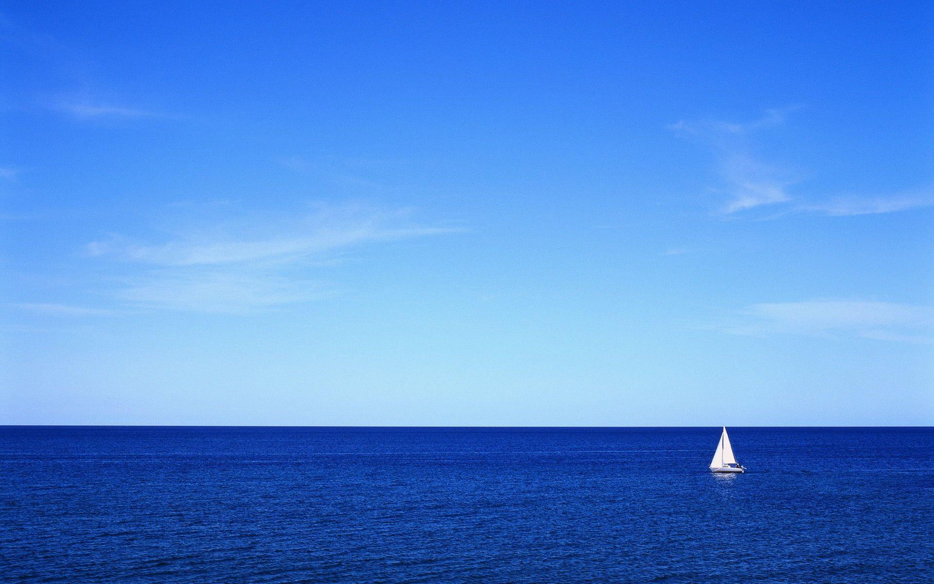 1920x1200 White sailing boat on ocean during daytime HD wallpaper