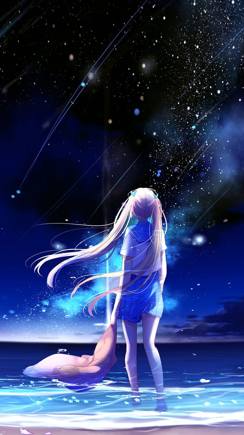 800x1422 Anime Girl, space, fantasy, anime, HD