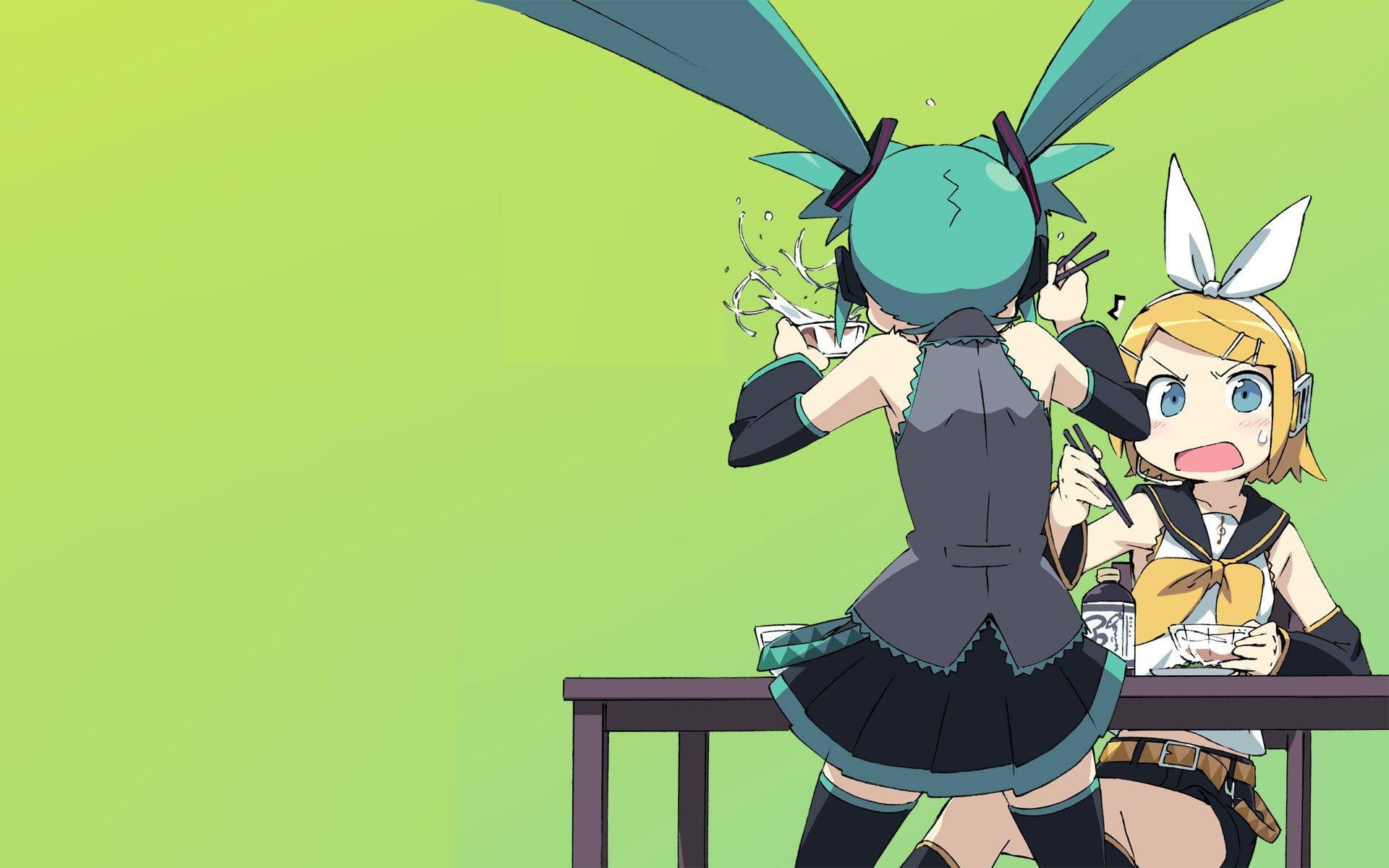 1920x1200 Hatsune Miku and Kagamine Rin, Hatsune Miku, Kagamine Rin