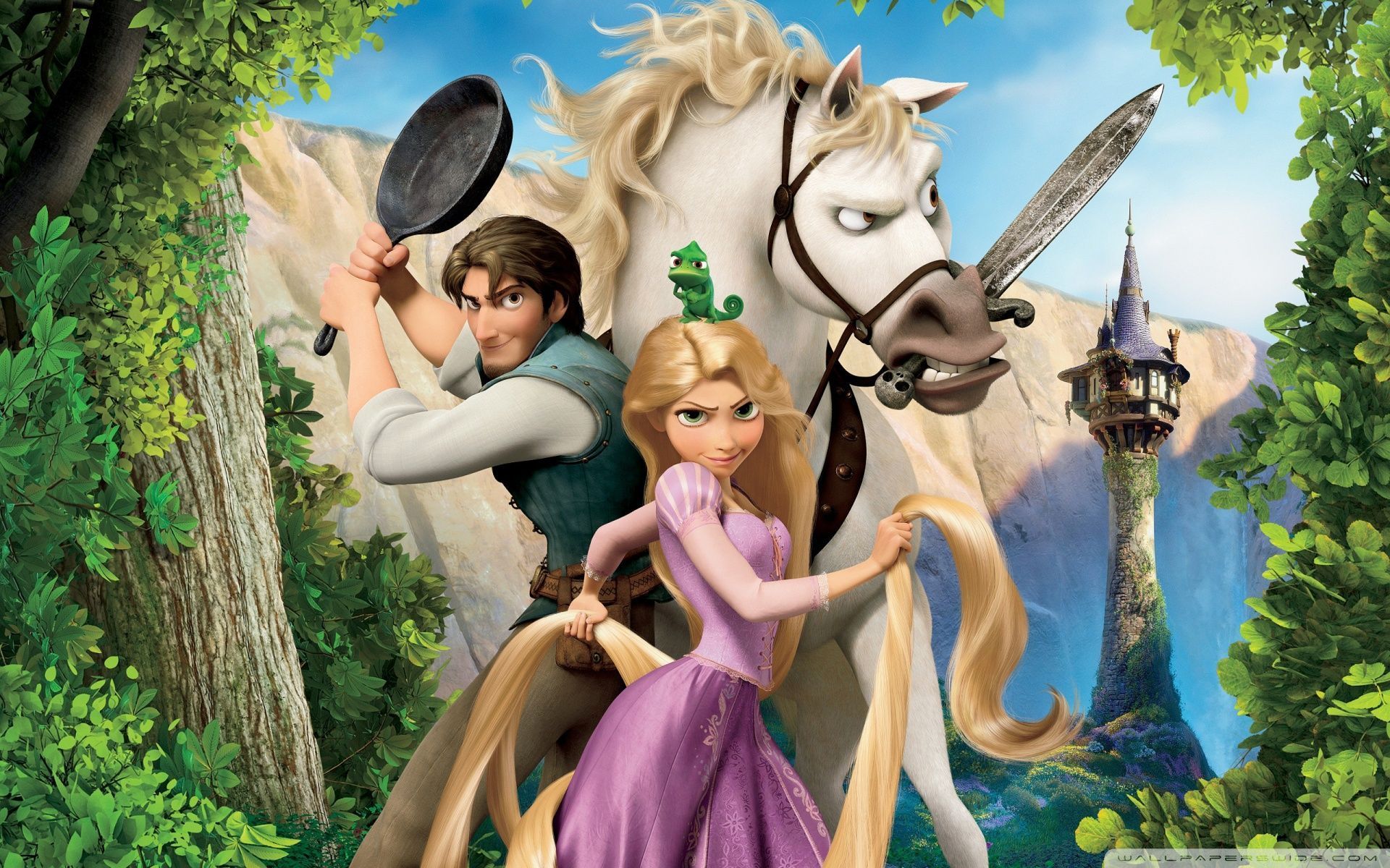 1920x1200 Tangled Rapunzel, Flynn And Maximus