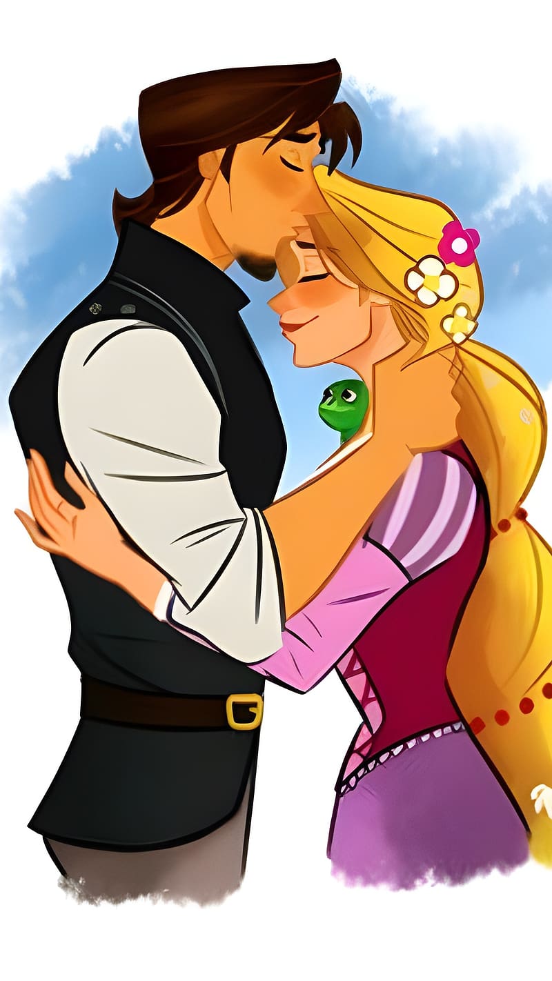 800x1422 HD rapunzel and flynn rider wallpaper