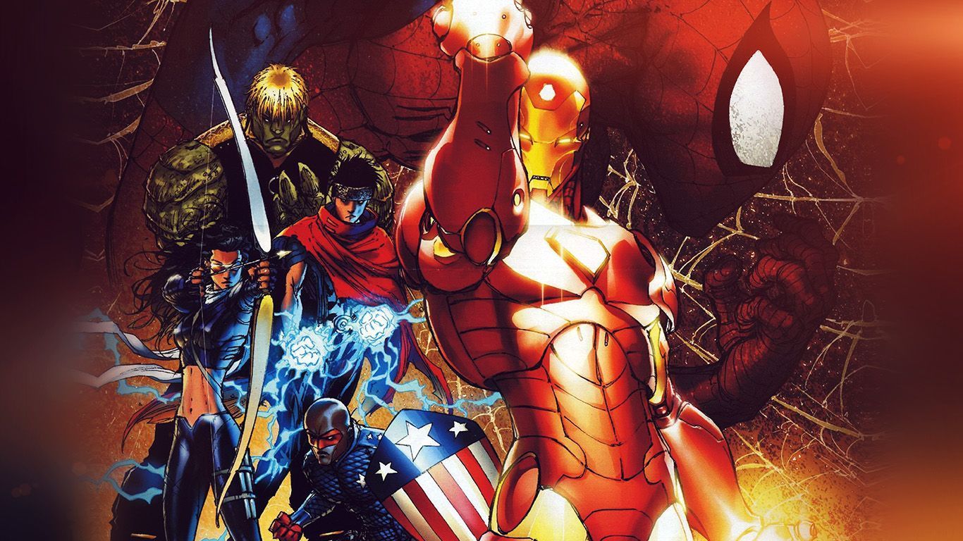 1366x768 Spiderman Ironman Civilwar Art