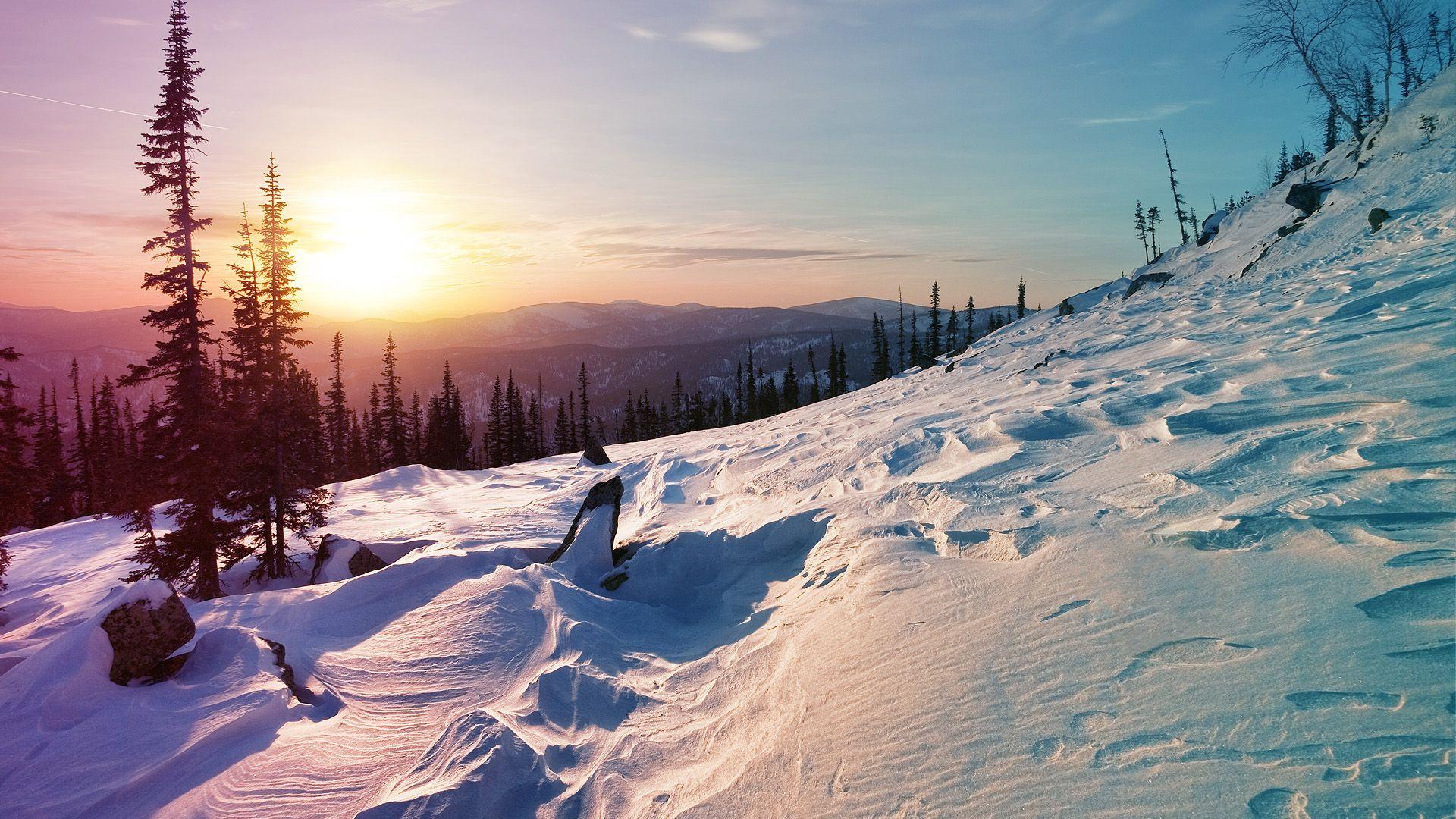 1920x1080 Winter Sunrise Desktop Wallpaper .