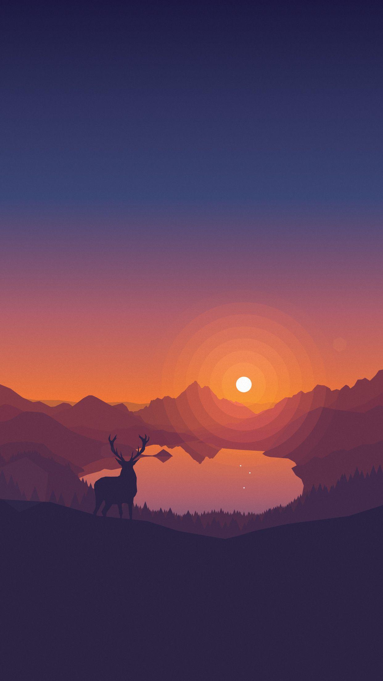 1242x2208 Abstract Sunset Wallpaper