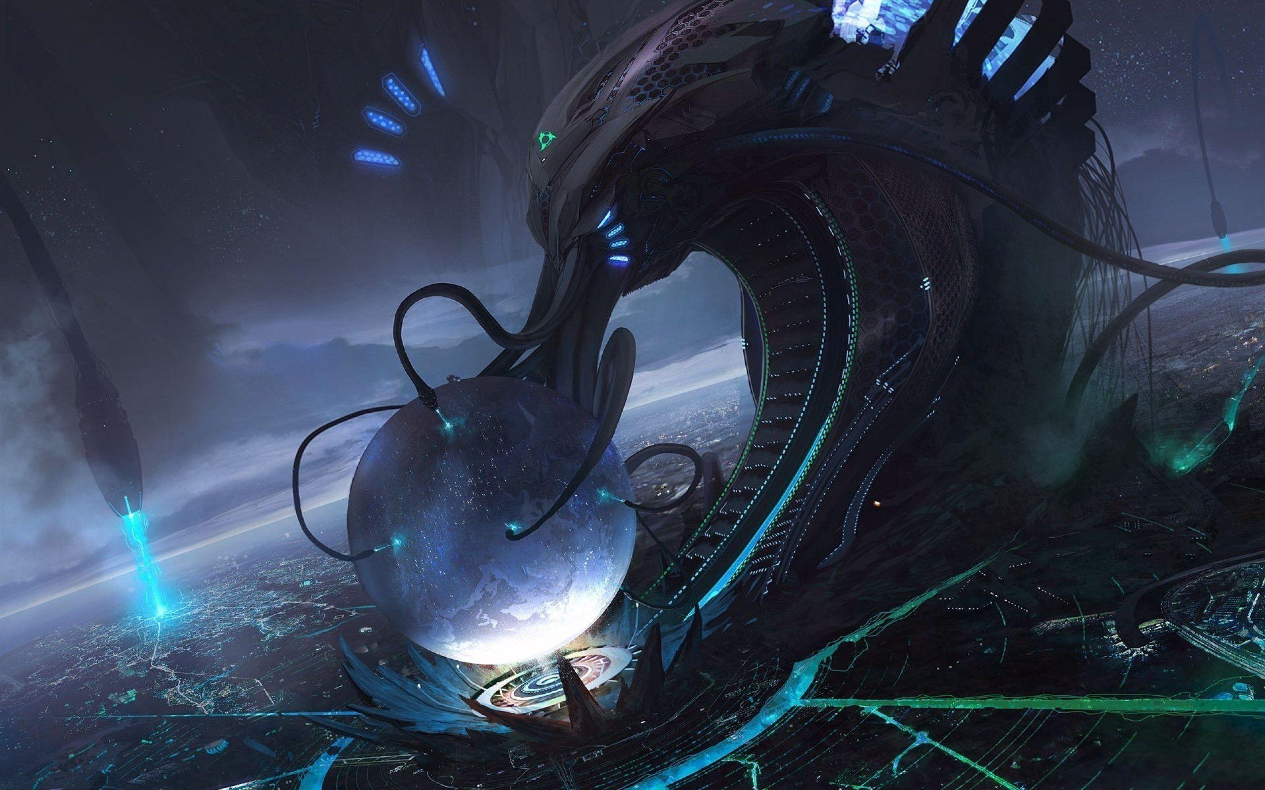 2560x1600 sci fi, Futuristic, City, Cities, Art, Artwork Wallpaper HD