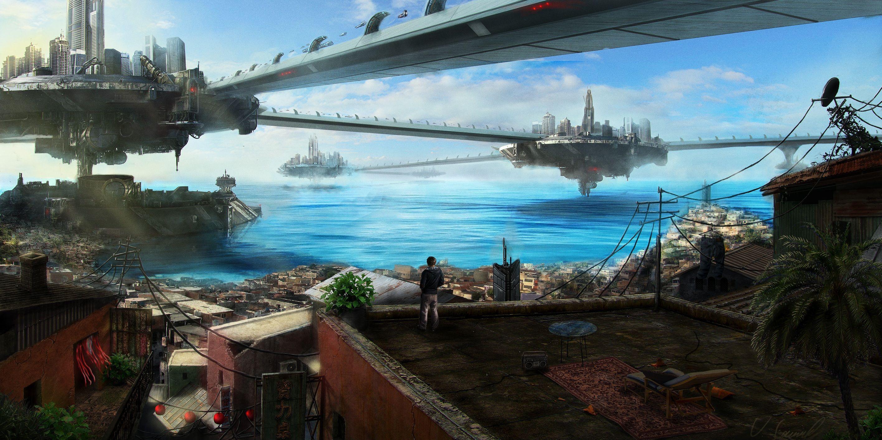 2832x1413 Sci Fi Landscape Wallpaper Image #fTW