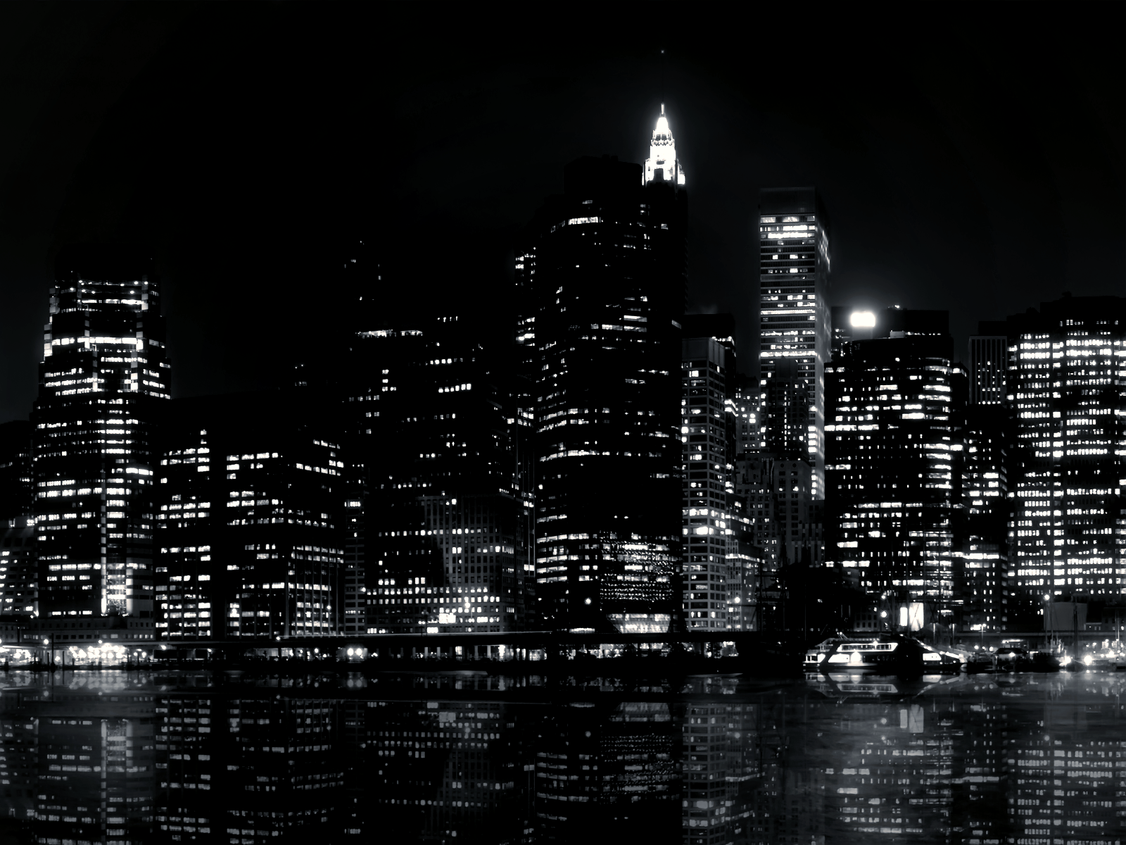 1600x1200 Wallpaper Mansion: Black and White City Wallpaper