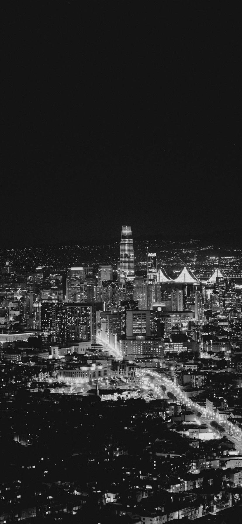 828x1792 Wallpaper San Francisco, USA, city night, lights, black