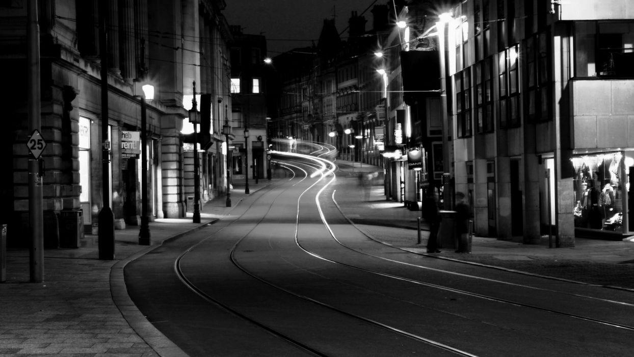 1244x700 Road night dark train tracks city wallpaperx1080
