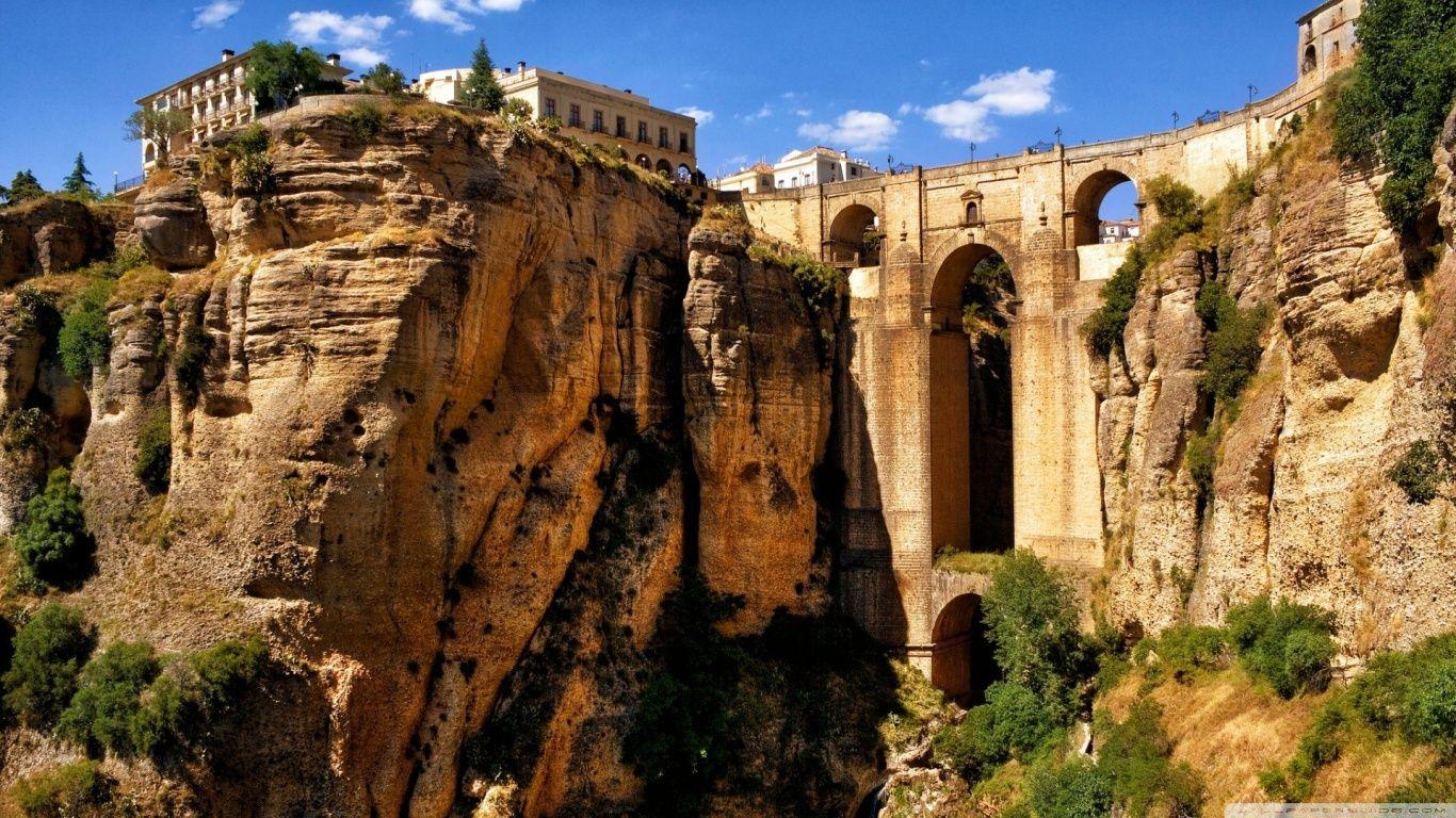 1366x768 Ronda Andalucia Spain ❤ 4K HD Desktop Wallpaper for 4K