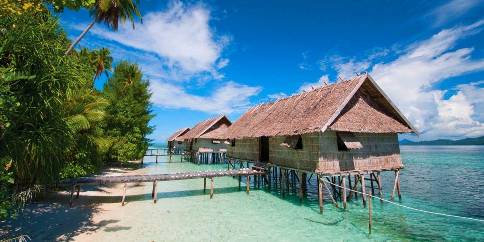 1700x850 nature water cabin scuba diving beach palm trees