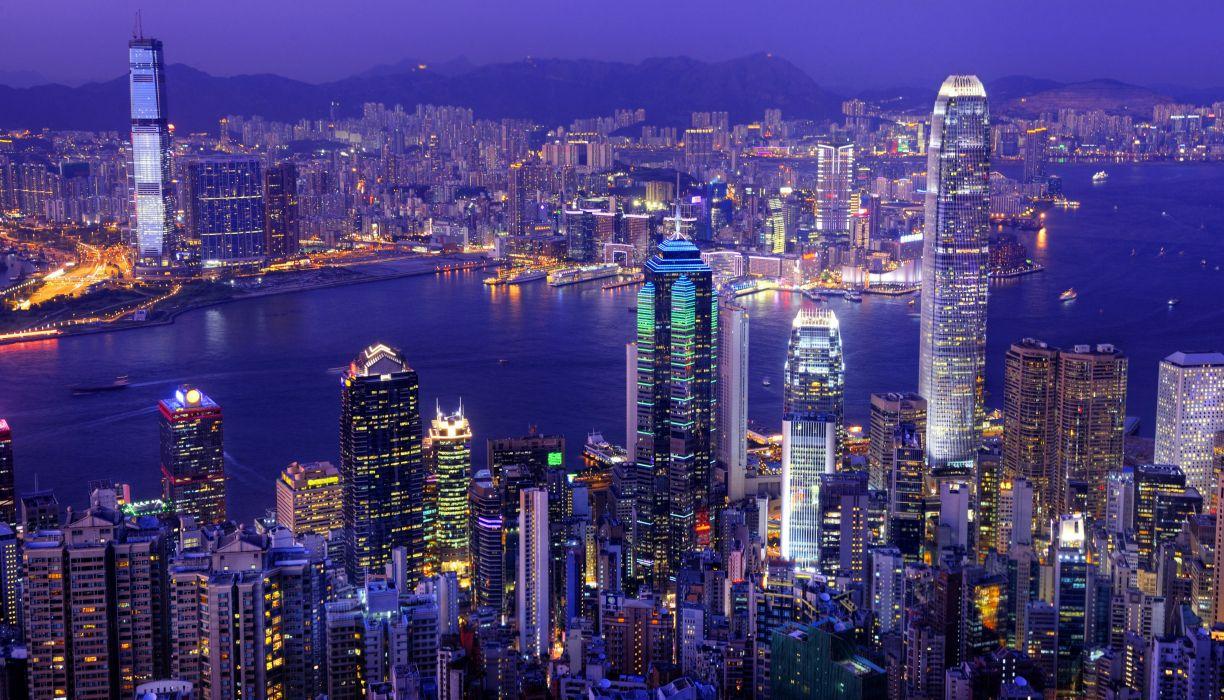1224x700 Skyscrapers Rivers Ho Chi Minh Vietnam Megapolis Night