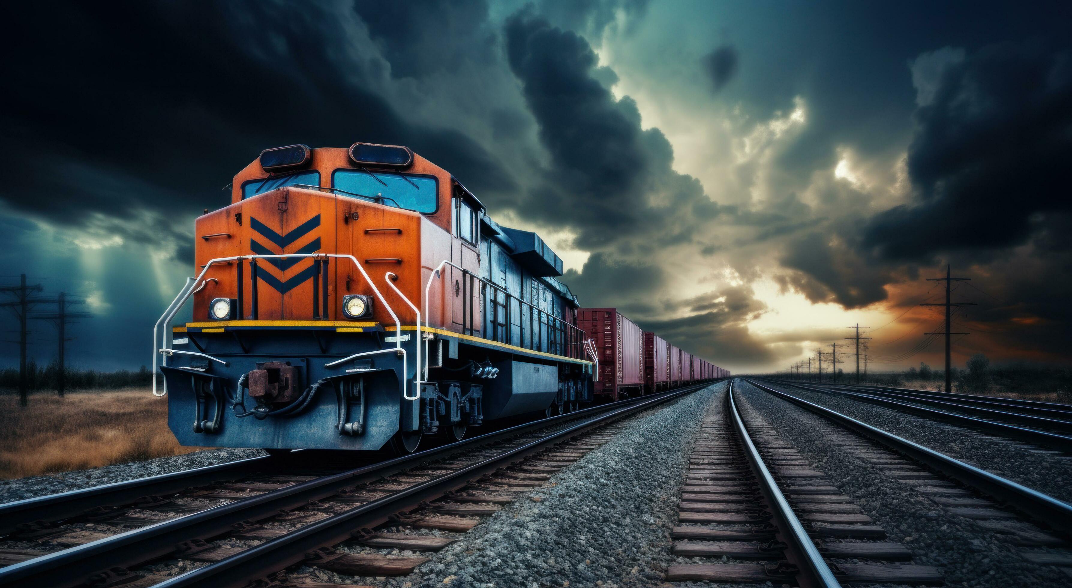 3574x1960 AI generated freight cargo train