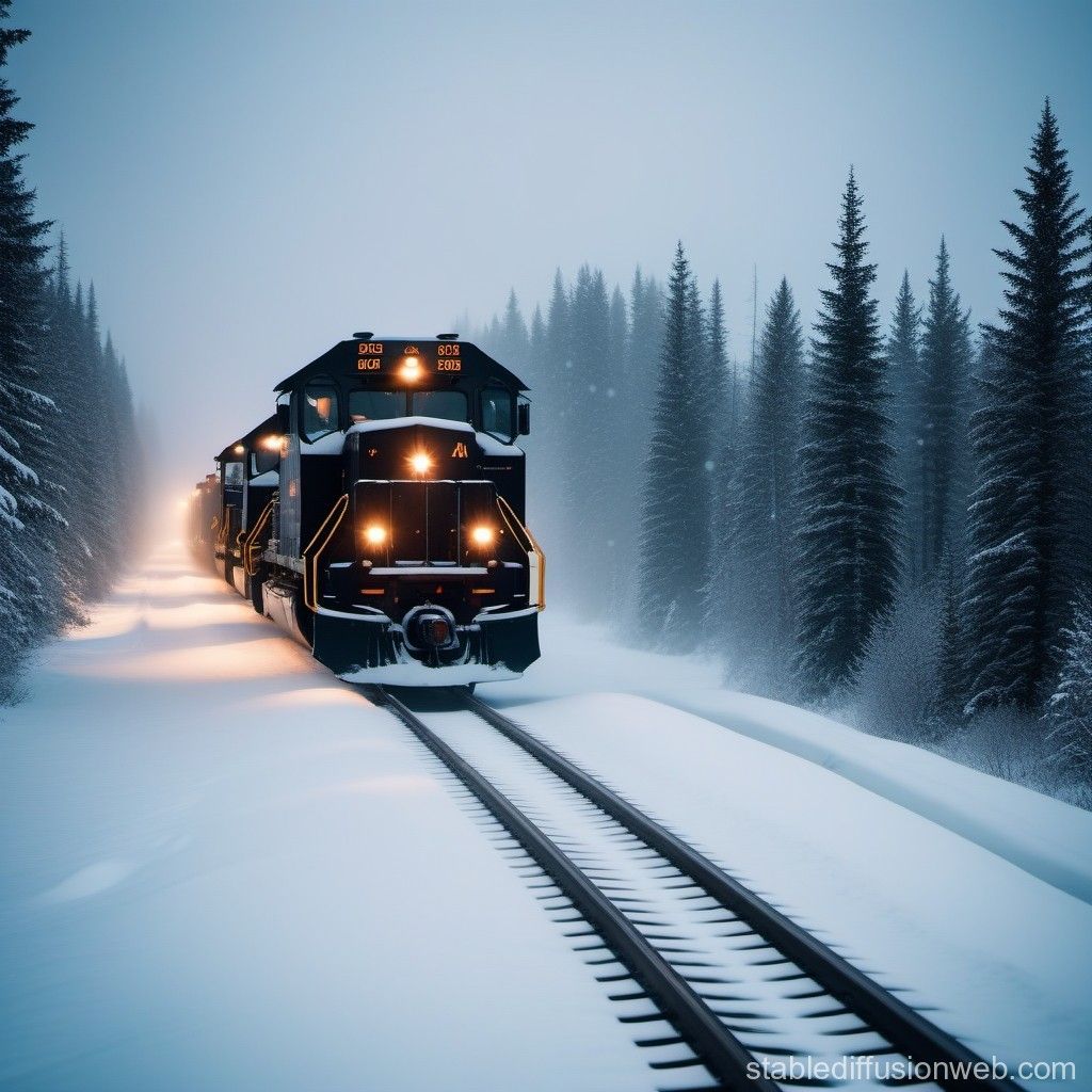 1024x1024 black freight train travelling through