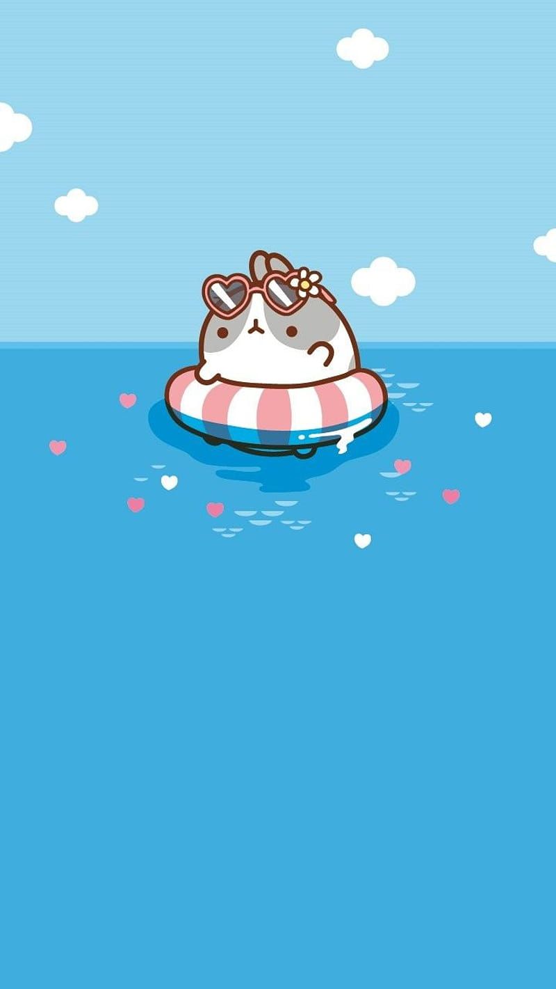 800x1421 Molang, Cute, Kawaii, Summer Christmas