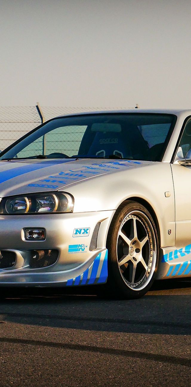 640x1296 Nissan Skyline R34. Movie Cars