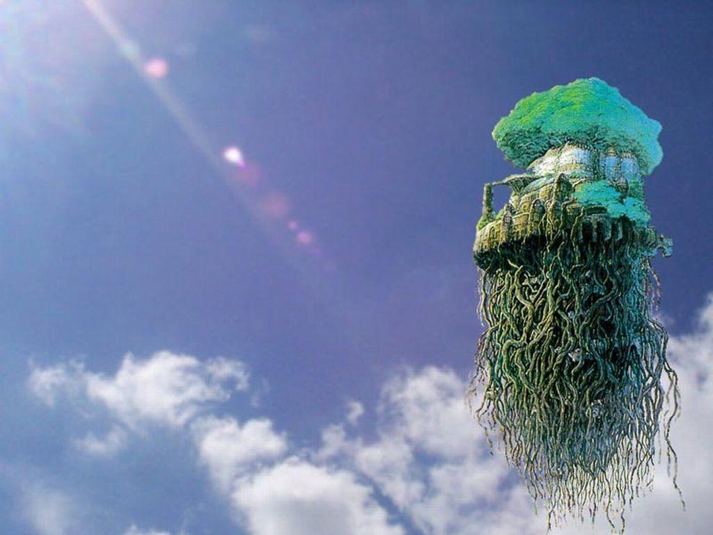 1024x768 Castle in the Sky Wallpaper