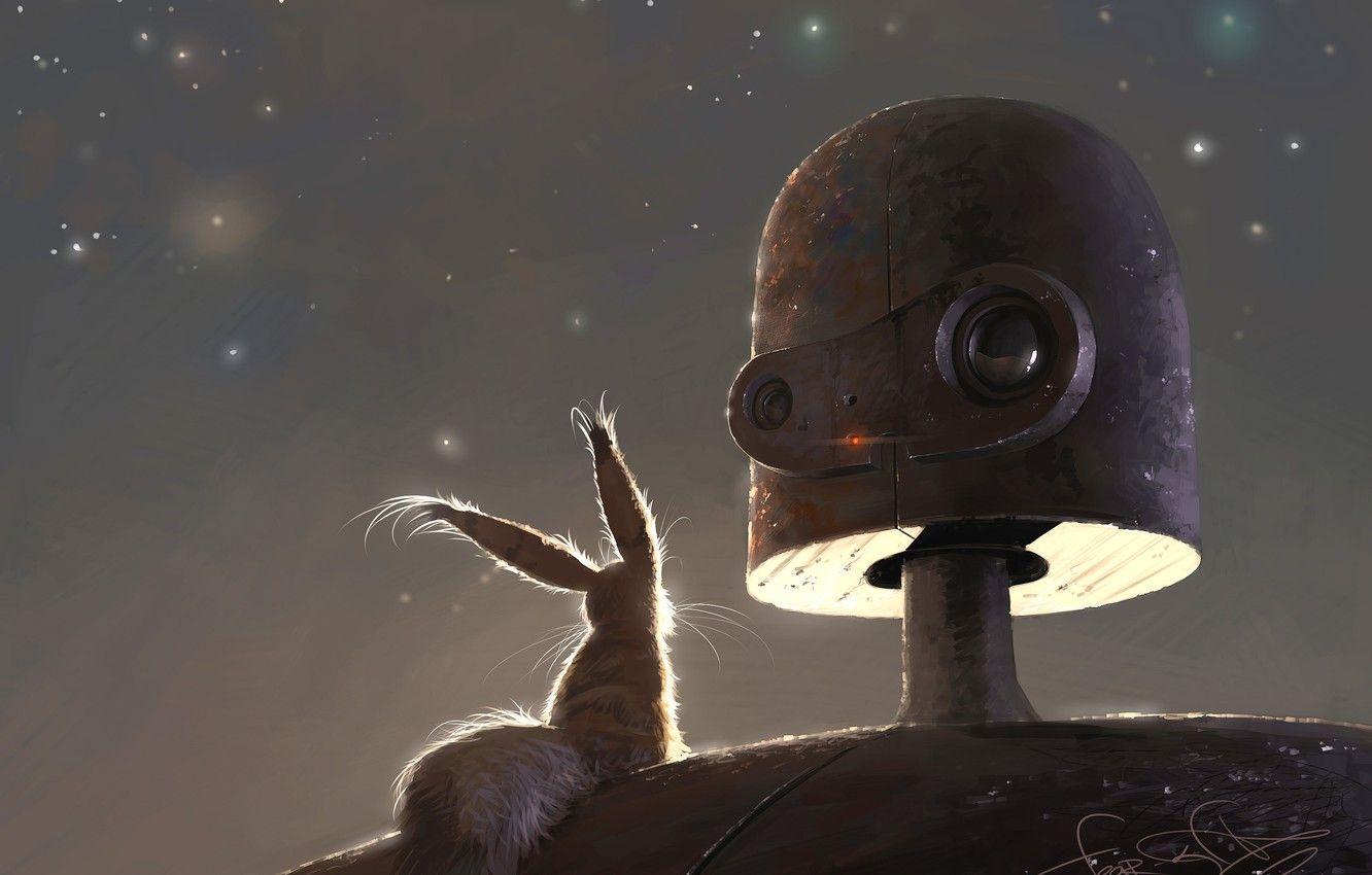 1332x850 Wallpaper metal, robot, head, art, animal, sparks, Laputa