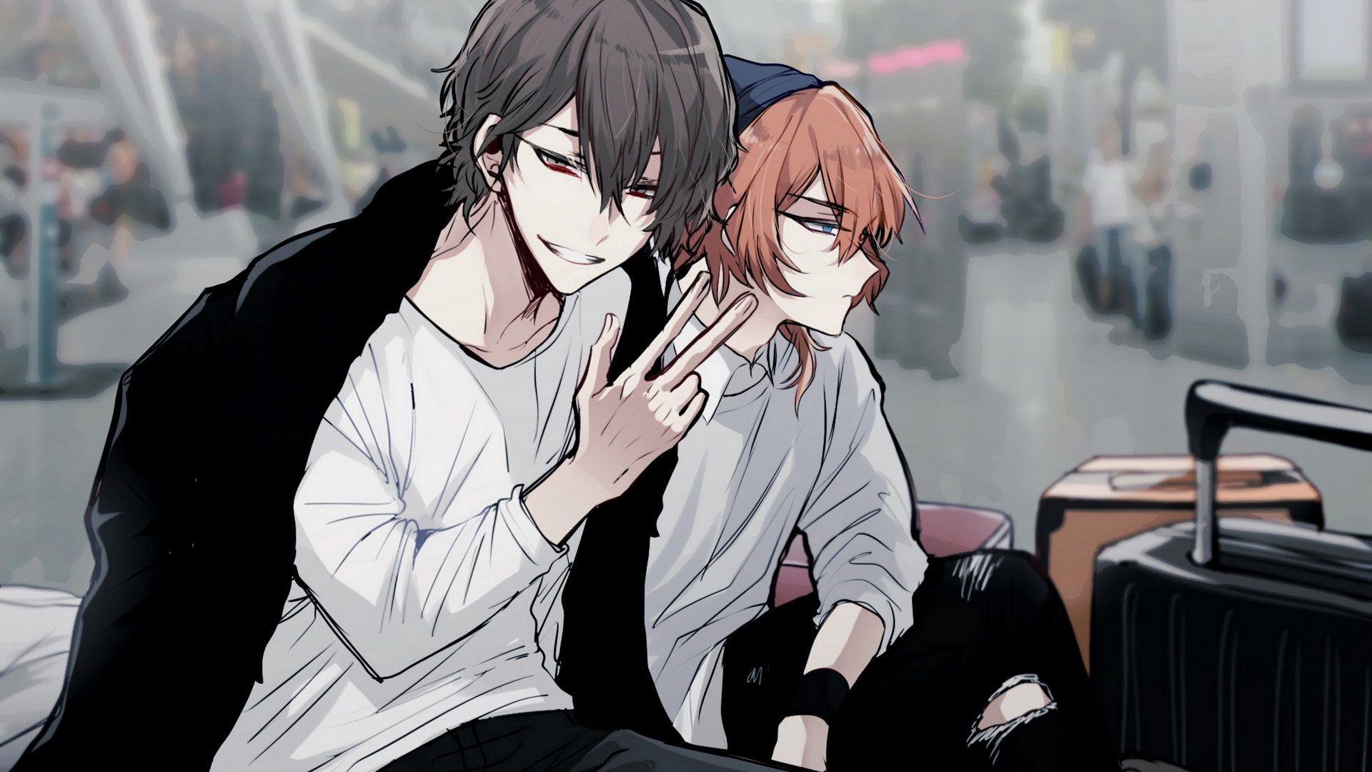 1920x1080 Anime osamu dazai chuya nakahara Gaming