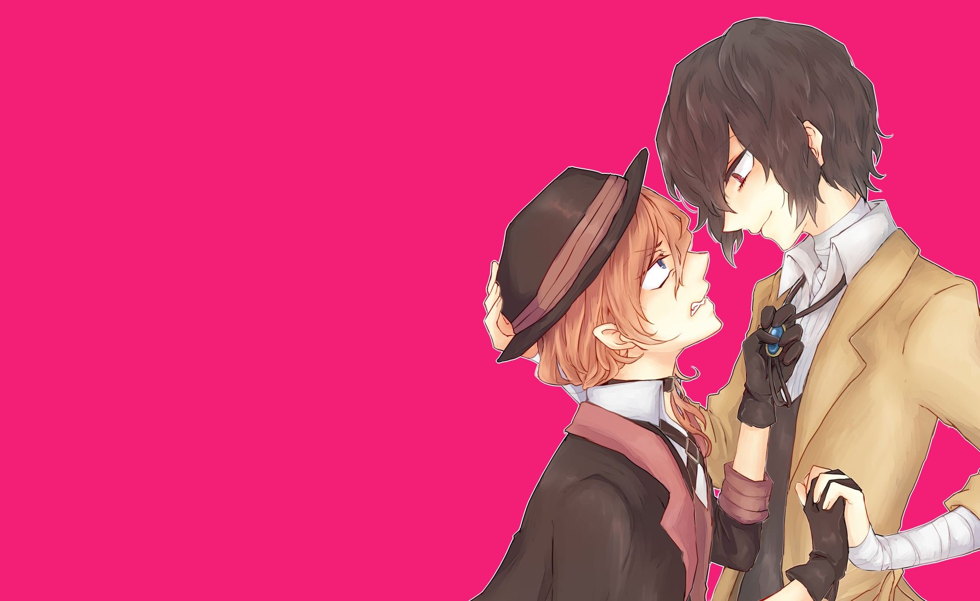 1920x1178 pink background, Bungou Stray Dogs