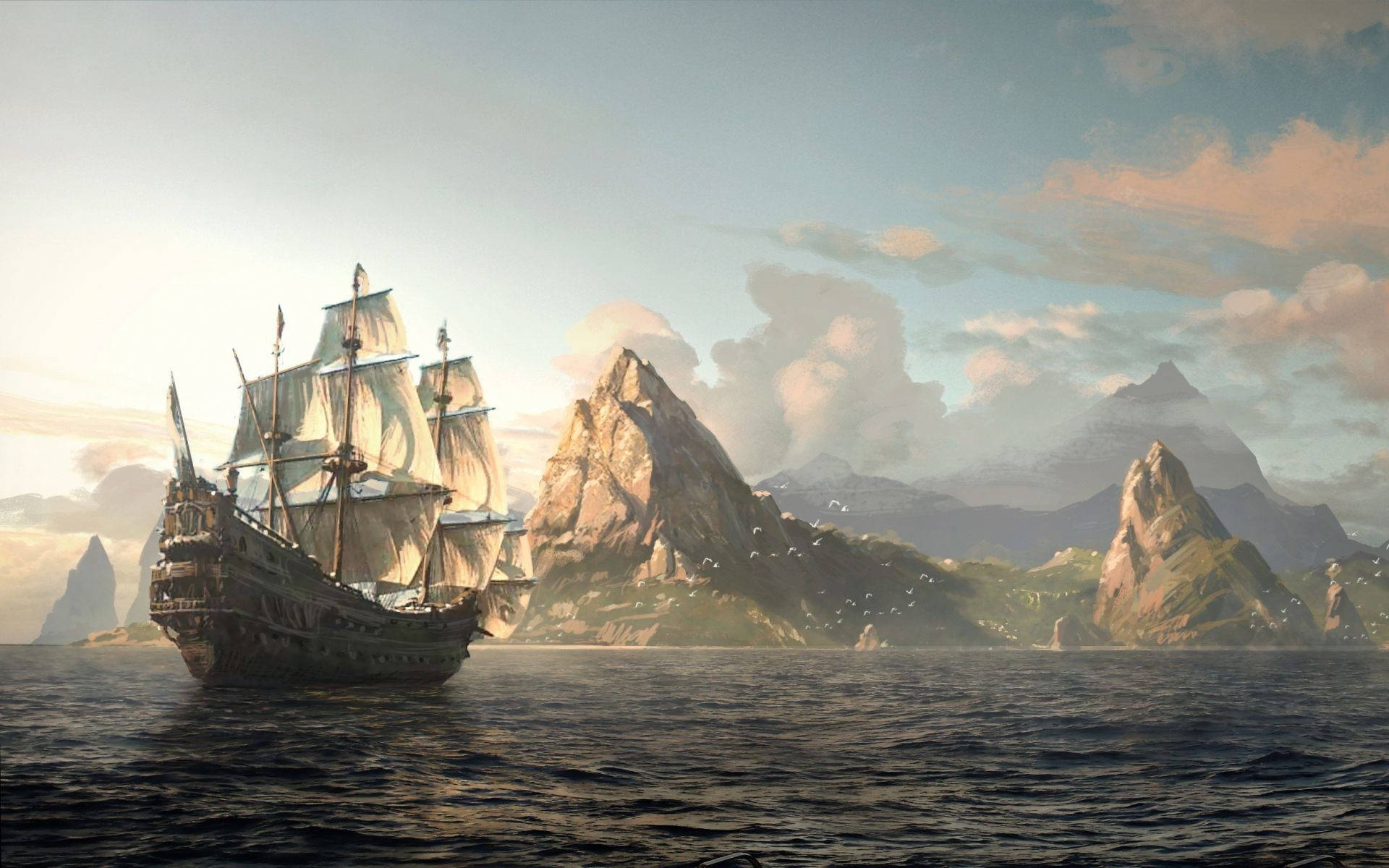 1920x1200 Painted Ship Art Wallpaper