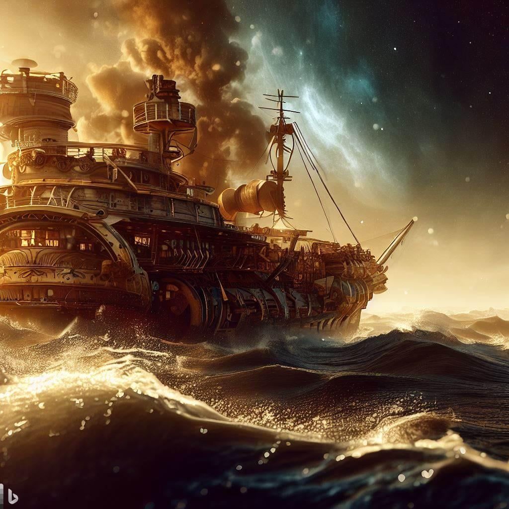1024x1024 4K Wallpaper: Steampunk Pirate ship : r