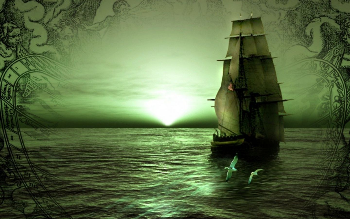 1440x900 Download Fantasy Ship Art