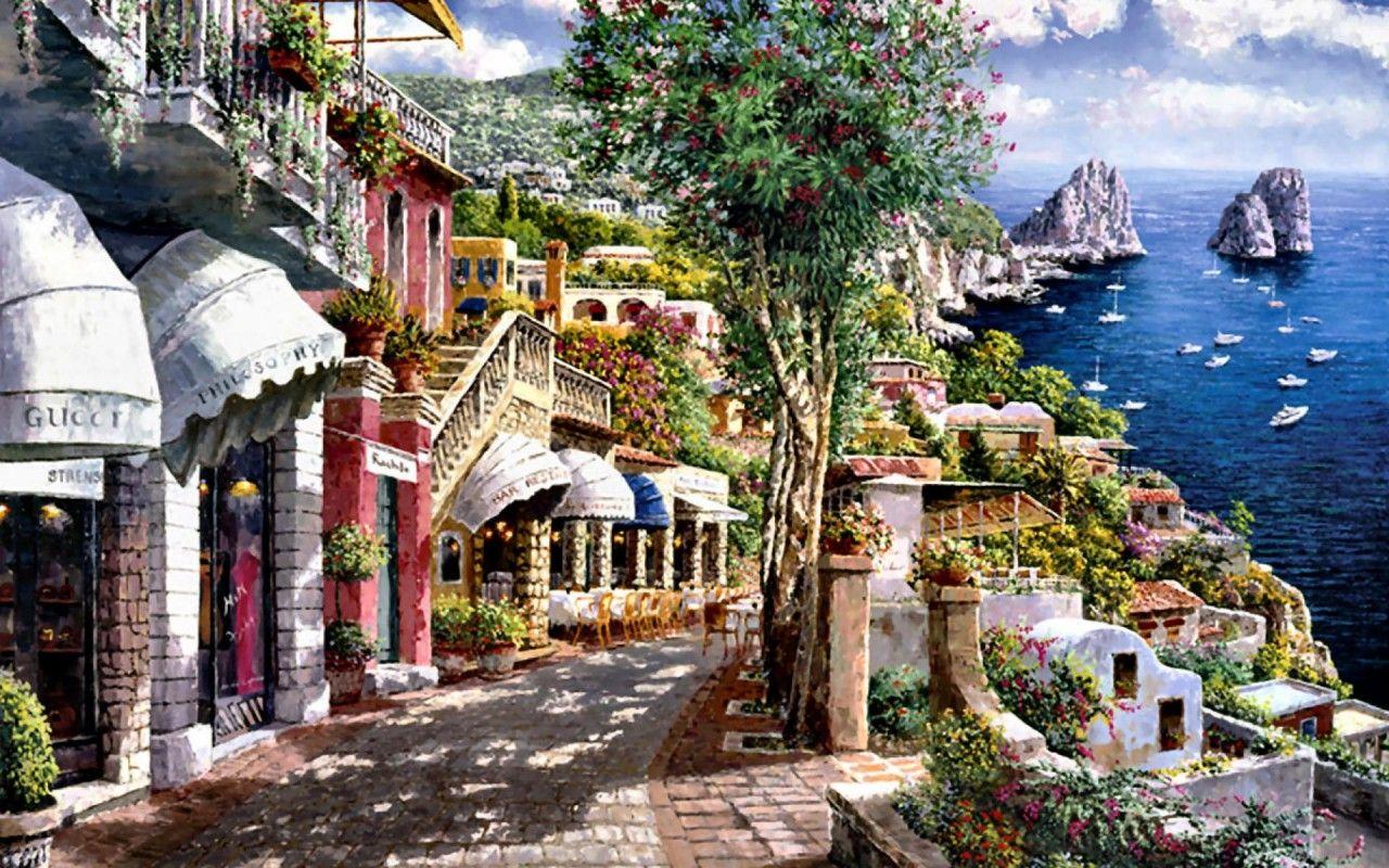 1280x800 Shops Beautiful Capri Italy wallpaper. Shops Beautiful