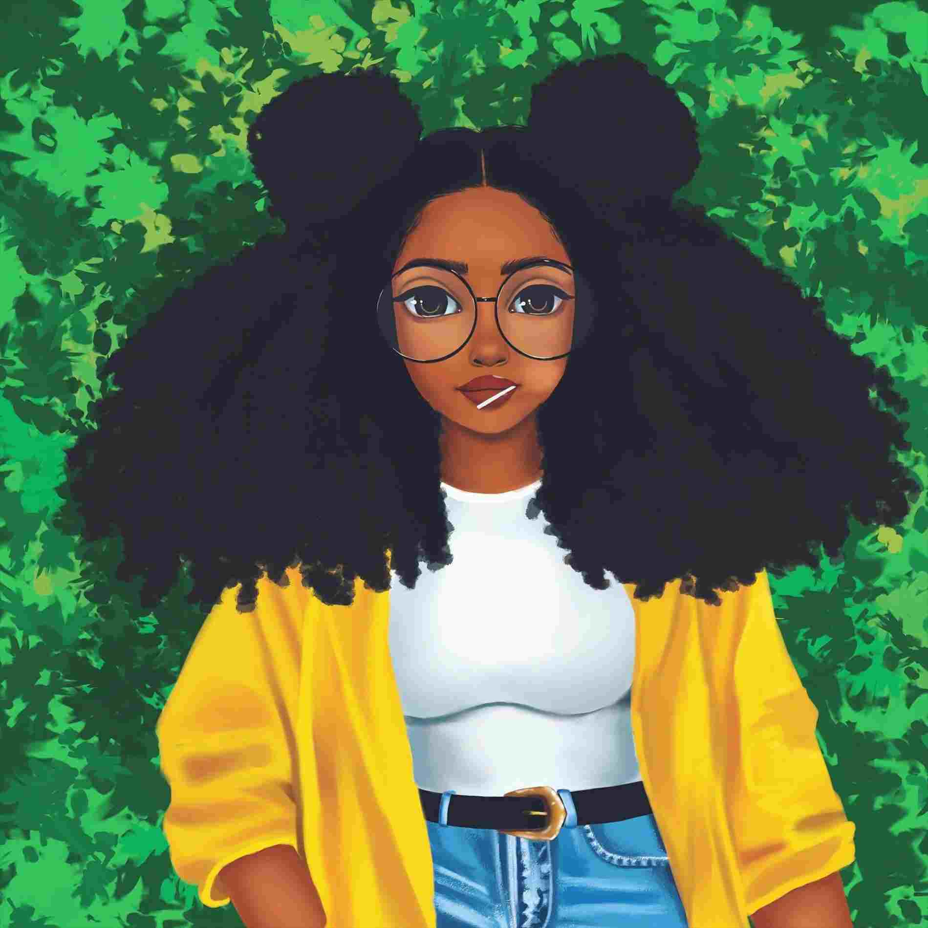 Cartoon afro black girl Black Girl