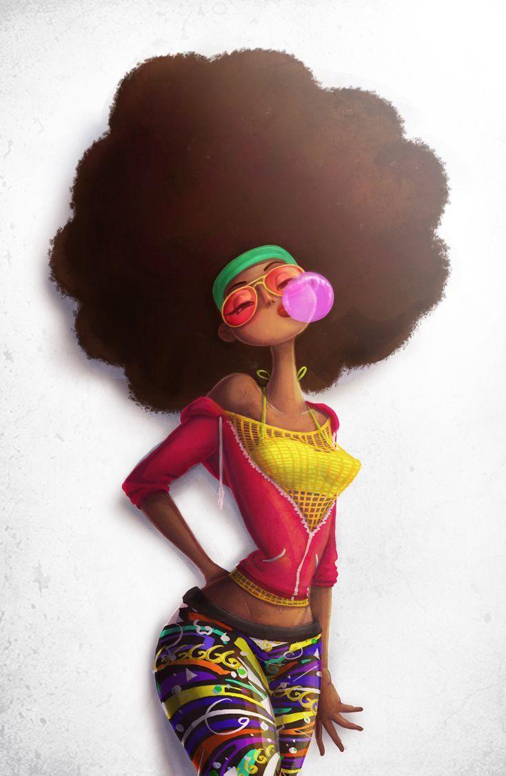 734x1125 Amazing Black Hair Art Picture and Paintings