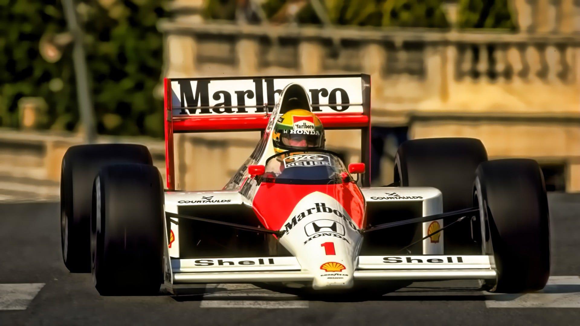 1920x1080 Marlboro go kart đỏ và trắng, Ayrton Senna, Công thức 1