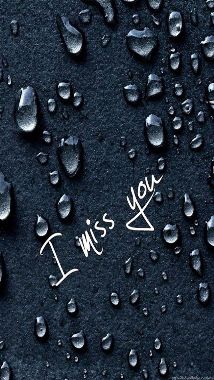 750x1334 I Miss You With Water Dots Background iPhone Wallpaper