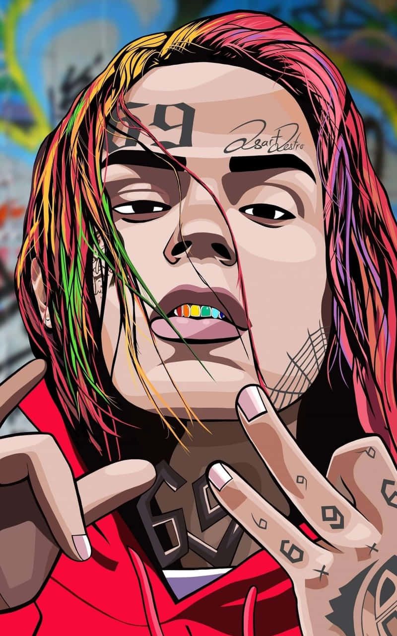 800x1280 Rapper Cartoon Wallpaper